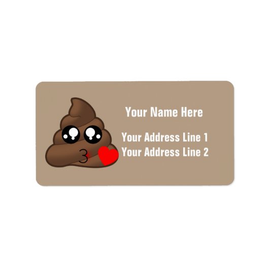 Harten & Poep Emoji's Etiket (Voorkant)