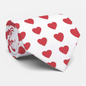 Harten poka Dot Pattern op White Stropdas (Opgerold)