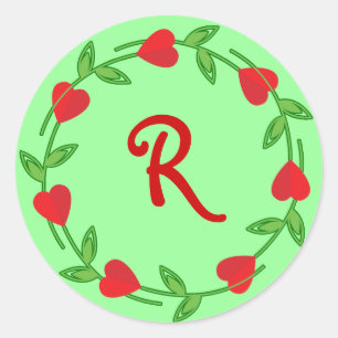 Harten Rand Stickers naar Monogram