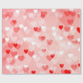 Harten - Red Bokeh Hearts Cadeaupapier (Vlak)