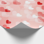 Harten - Red Bokeh Hearts Cadeaupapier (Hoek)