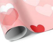 Harten - Red Bokeh Hearts Cadeaupapier (Rol Hoek)