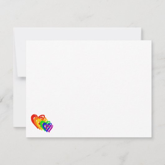 Harten regenboog bedankkaart (Achterkant)