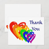 Harten regenboog bedankkaart (Voorkant / Achterkant)