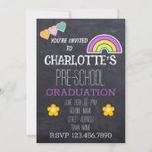 Harten Regenboog Chalkboard Preschool Afstuderen Kaart (Voorkant)
