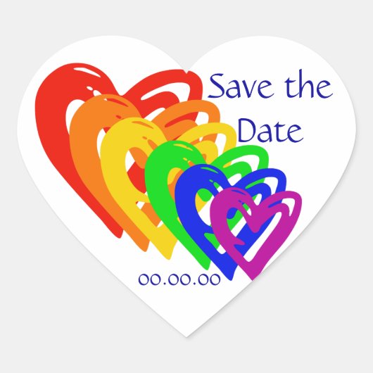 Harten regenboog hart sticker (Voorkant)