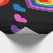 Harten regenboog inpakpapier (Hoek)