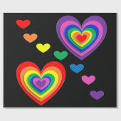 Harten regenboog inpakpapier (Vlak)