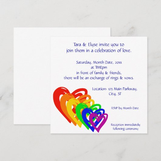 Harten regenboog kaart (Voorkant / Achterkant)