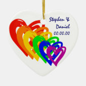 Harten regenboog keramisch ornament (Voorkant)