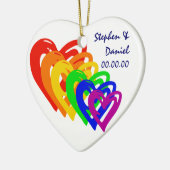 Harten regenboog keramisch ornament (Links)