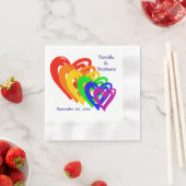 Harten regenboog servetten (Insitu)