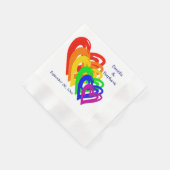 Harten regenboog servetten (Hoek)