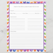Harten Regenboog Witte Recept Papiervel (Achterkant)