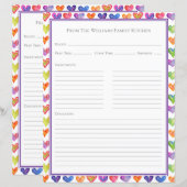 Harten Regenboog Witte Recept Papiervel (Voorkant / Achterkant)