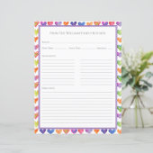 Harten Regenboog Witte Recept Papiervel (Staand voorkant)