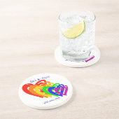 Harten regenboog zandsteen onderzetter (Zijkant)