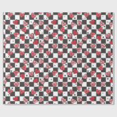Harten Retro Valentijns Wrap Papier (Vlak)