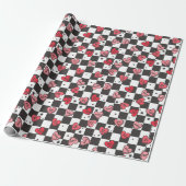 Harten Retro Valentijns Wrap Papier (Uitgerold)