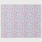 Harten Retro Valentijns Wrap Papier (Vlak)