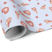Harten Retro Valentijns Wrap Papier (Rol Hoek)