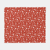 Harten rode en witte schroefdraad fleece deken (Voorkant (Horizontaal))