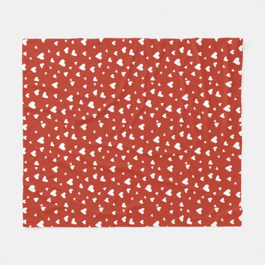 Harten rode en witte schroefdraad fleece deken (Voorkant (Horizontaal))