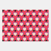 Harten rode Paarse papierpakjes, set van 3 Inpakpapier Vel (Voorkant 3)