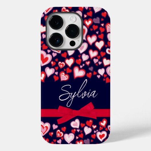 Harten rode roze, bruine en jachtnaam Case-Mate iPhone case (Achterkant)