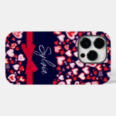 Harten rode roze, bruine en jachtnaam Case-Mate iPhone case (Achterkant (horizontaal))