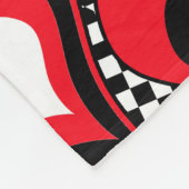 Harten rode zwarte witte Valentijnsdag Fleece Deken (Hoek)