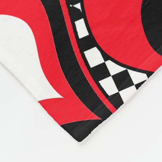 Harten rode zwarte witte Valentijnsdag Fleece Deken (Hoek)