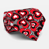 Harten rode zwarte witte Valentijnsdag Stropdas (Opgerold)