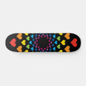 Harten rond harten in verschillende kleuren skateboard (Horizontaal)