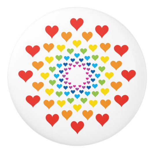 Harten rond harten keramische knop (Voorkant)