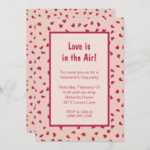 Harten rondom Peach Valentijnsdag Party Kaart (Voorkant / Achterkant)