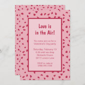 Harten rondom Pink Valentijnsdag Party Kaart (Voorkant / Achterkant)