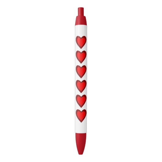 Harten Rood Bruin Liefde Valentijnsdag Zwarte Inkt Pen (Voorkant Verticaal)