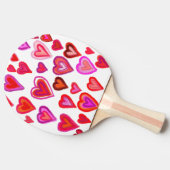 Harten rood en roze tafeltennisbatje (Zijkant)