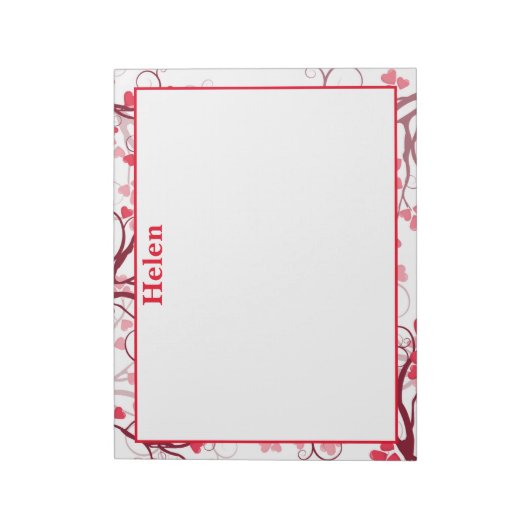  harten rood en wit notitieblok (Linkerzijde)