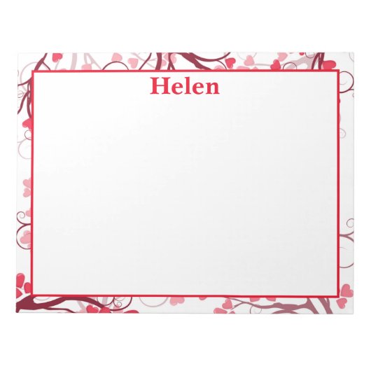 harten rood en wit notitieblok (Voorkant)