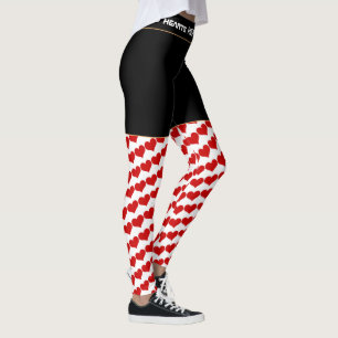 Harten rood en wit - trendy Love / Retro mode Leggings