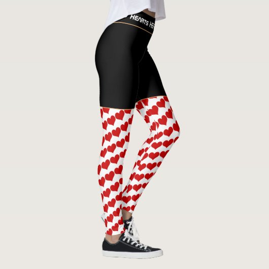 Harten rood en wit - trendy Love / Retro mode Leggings (Rechts)