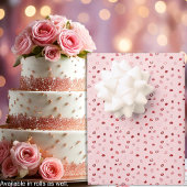 Harten - Rood op Licht Roze Ombre Inpakpapier Vel