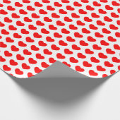 Harten, rood op wit omslagpapier cadeaupapier (Hoek)