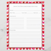 Harten Rood Roze Witte Recept Papiervel (Achterkant)