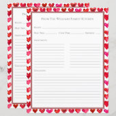 Harten Rood Roze Witte Recept Papiervel (Voorkant / Achterkant)