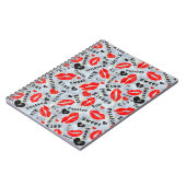 Harten, rood, zwart, lip prints, kus notitieboek (Linkerzijde)