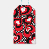 Harten, rood, zwart, wit cadeaulabel (Achterkant)