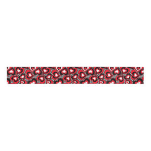 Harten, rood, zwart, wit grosgrain lint
